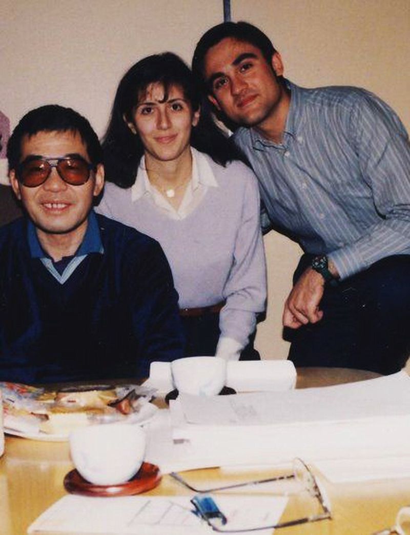 Andrea Yuu, Cristina e Monkey Punch a casa del Maestro nel 1995.jpg
